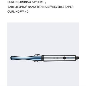 BaBylissPRO Nano Titanium Reverse Taper Curling Wand - Blue and Silver